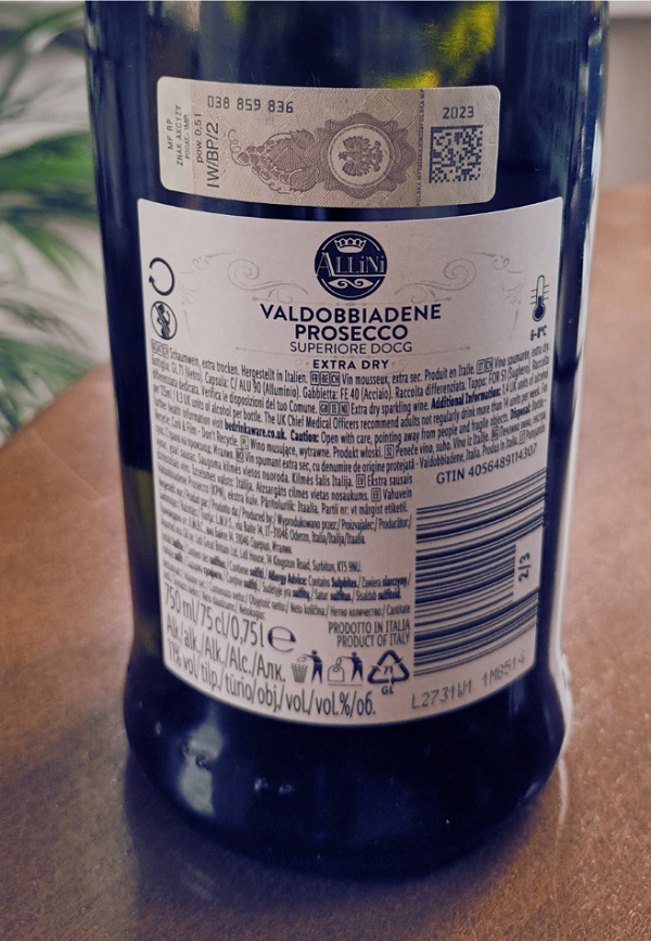 Conegliano Valdobbiadene Prosecco Superiore - dobre wino z Lidla