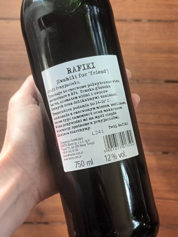 Rafiki Pinotage - czerwone wino z Żabki. Test. Recenzja