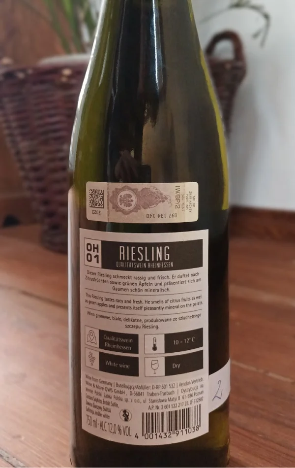 Riesling OH01 - wino z Żabki. Test. Recenzja