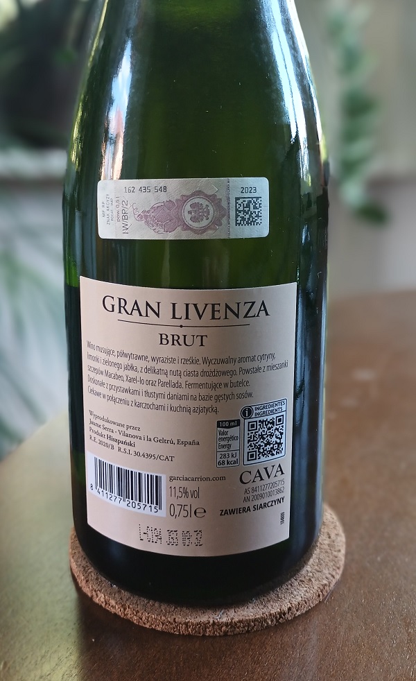 Gran Livenza Cava Brut - wino z Biedronki. Degustacja. Test. Recenzja.