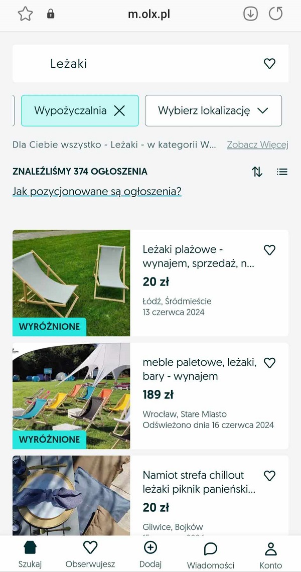 OLX Wypożyczalnia