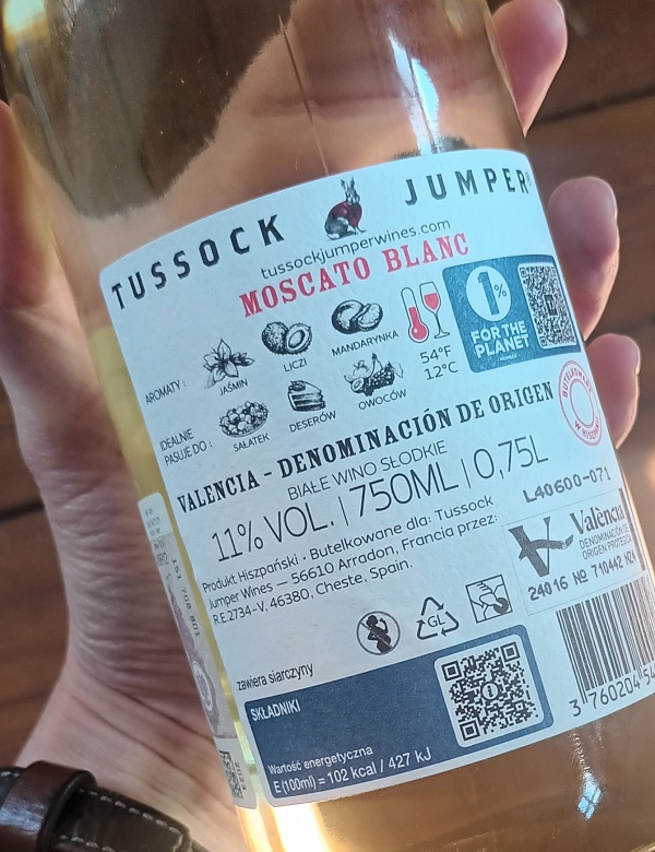 Tussock Jumper Moscato - słodkie wino z Biedronki.