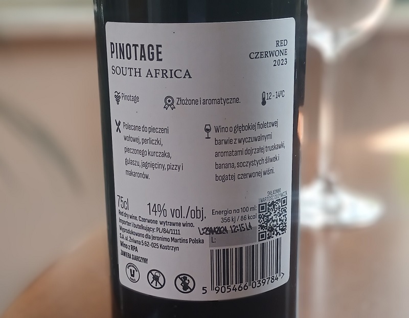 Pinotage. Czerwone wino z Biedronki. Recenzja. Degustacja.