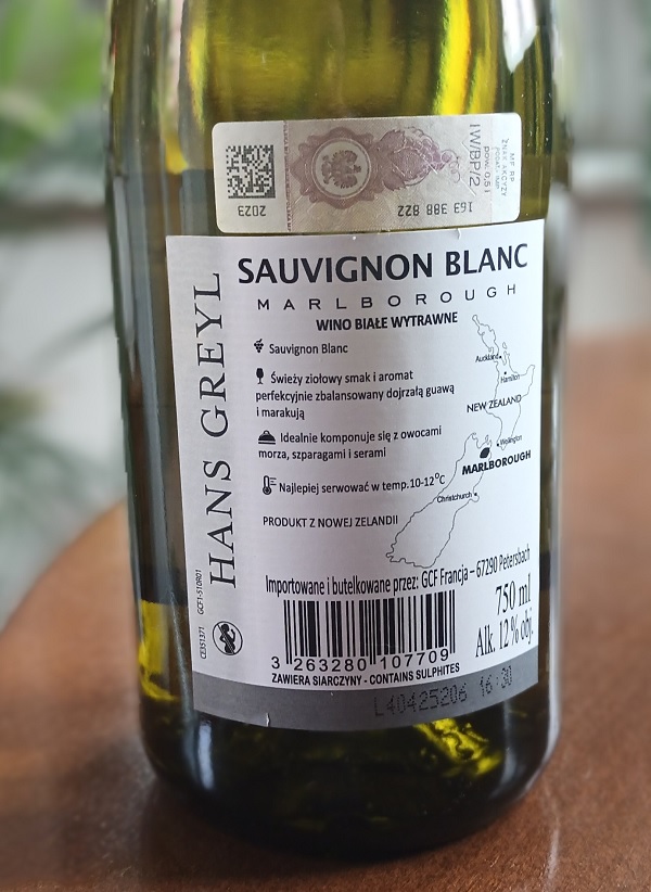 Hans Greyl Sauvignon Blanc - wino z Biedronki.