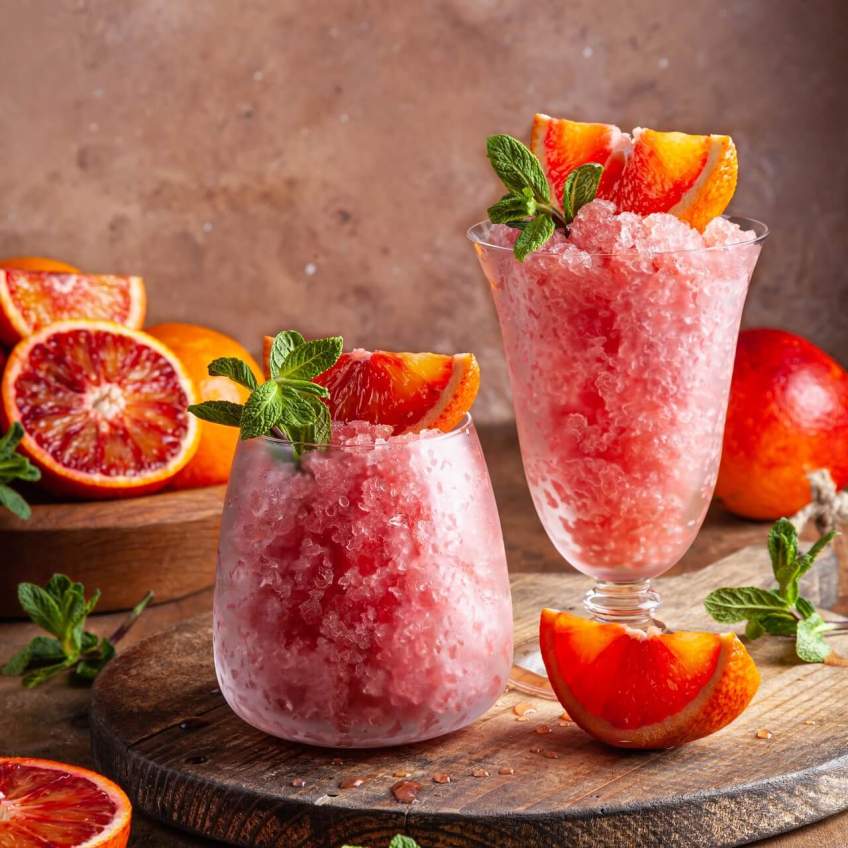 Orzeźwiająca granita z pomarańczy i prosecco