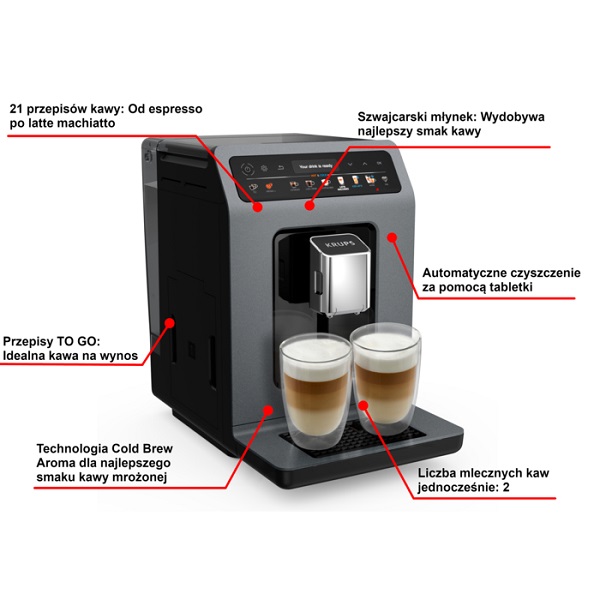  kawę na zimno z KRUPS Evidence Hot&Cold EA898